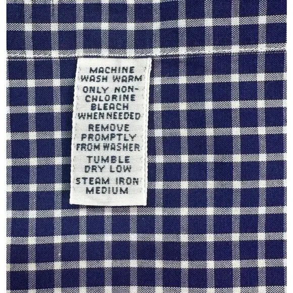 Polo Ralph Lauren Men’s Blue Gingham Check Button Down Shirt Size 16 34/35 - Picture 9 of 9